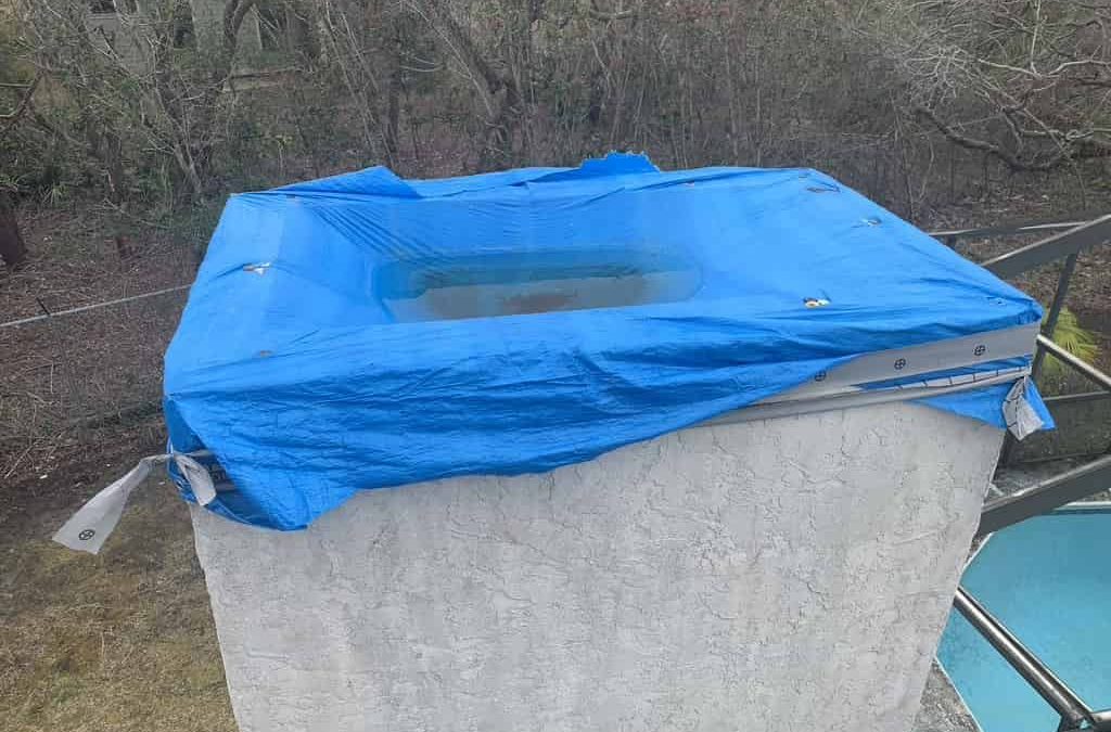 tarp to keep out water after hurricane in Diamondhead